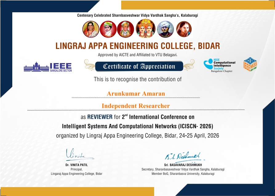 ICISCN 2026 Reviewer Certificate